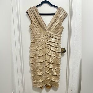Cache Women Midi Champagne Dress